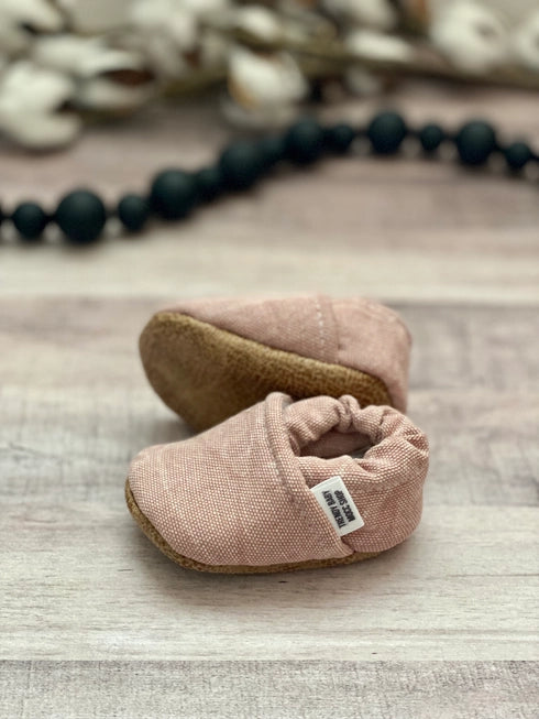 Moccasins - Pink Distressed Denim