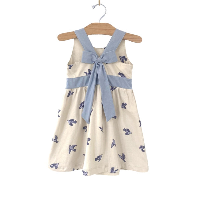 Empire V Back Dress- Bluebird- Natural